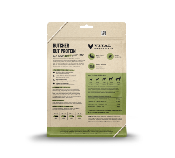 VE-Freeze-Dried Raw Rabbit Entree Dog Food Mini Nibs - Image 2