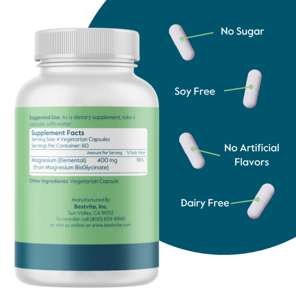 Magnesium Glycinate 400mg per Serving - Image 3