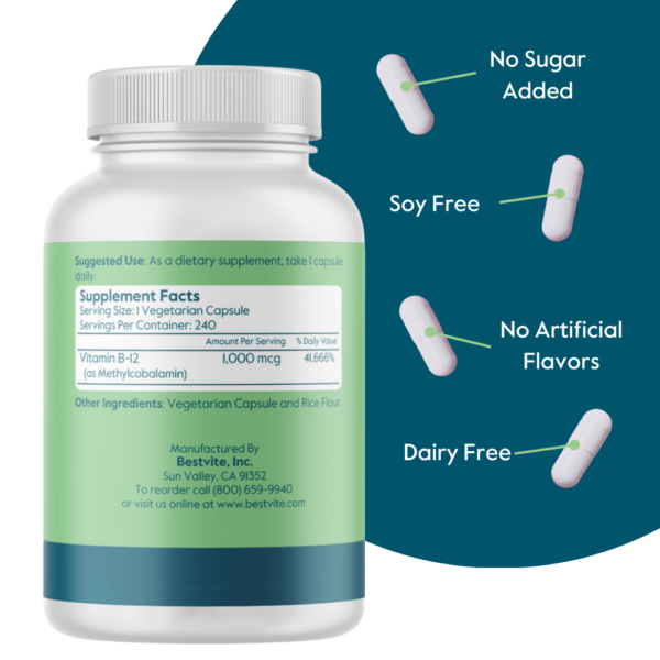 Vitamin B12 (Methylcobalamin) 1000mcg - Image 3