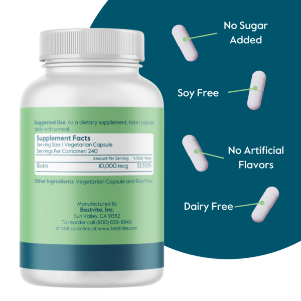 Biotin 10,000mcg - Image 3
