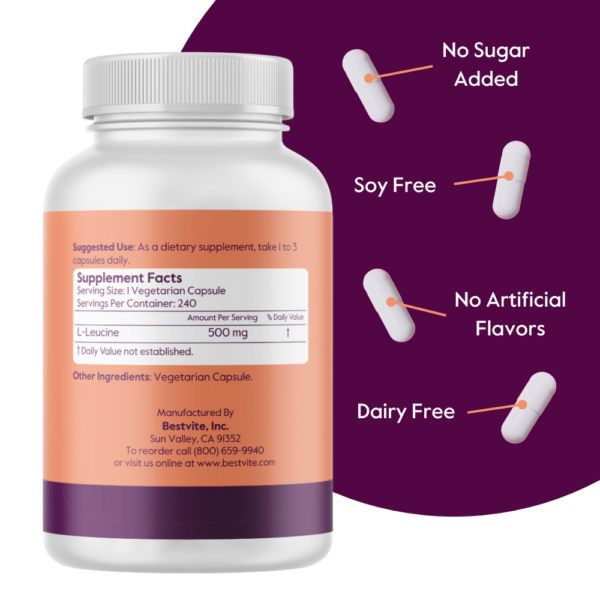 L-Leucine 500mg - Image 3