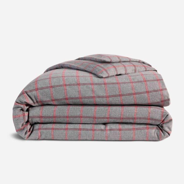 Herringbone Plaid Flannel Duvet Cover - Last Call