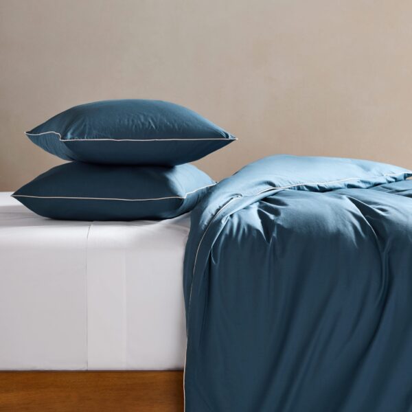 Piped Classic Percale Duvet Cover - Last Call - Image 36