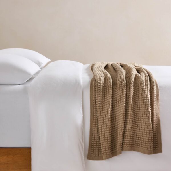 Grid Knit Cotton Throw Blanket - Last Call - Image 7