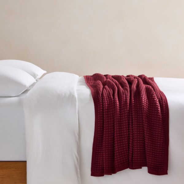 Grid Knit Cotton Throw Blanket - Last Call - Image 15