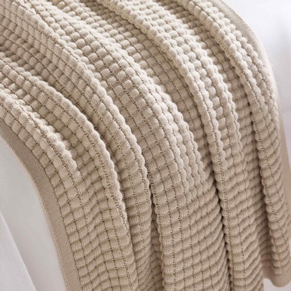 Grid Knit Cotton Throw Blanket - Last Call - Image 2