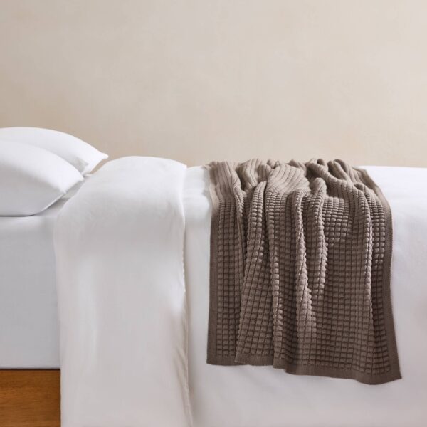 Grid Knit Cotton Throw Blanket - Last Call - Image 11