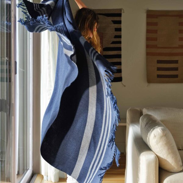 Alpaca Striped Throw Blanket - Last Call - Image 3