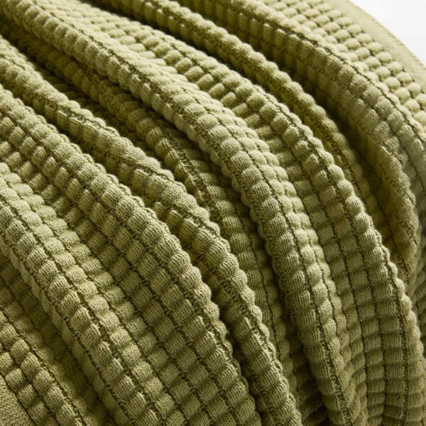 Grid Knit Cotton Throw Blanket - Image 27