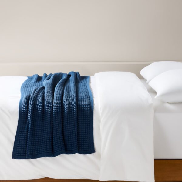 Grid Knit Cotton Throw Blanket - Image 31