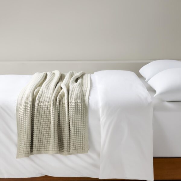 Grid Knit Cotton Throw Blanket - Image 21