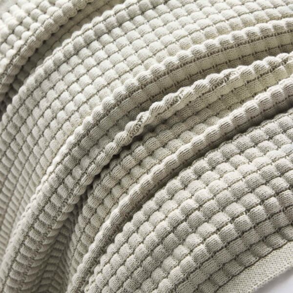 Grid Knit Cotton Throw Blanket - Image 22