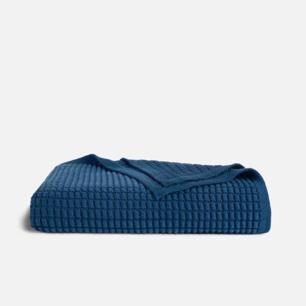 Grid Knit Cotton Throw Blanket - Image 28