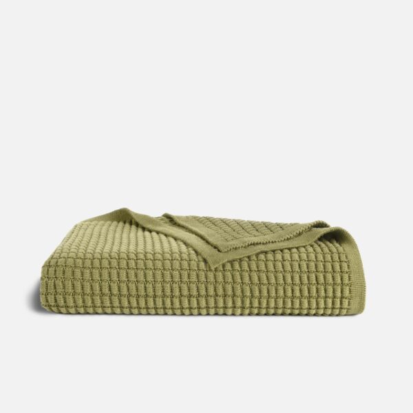 Grid Knit Cotton Throw Blanket - Image 23