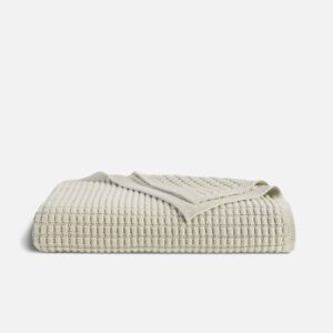Grid Knit Cotton Throw Blanket