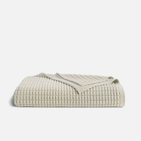 Grid Knit Cotton Throw Blanket