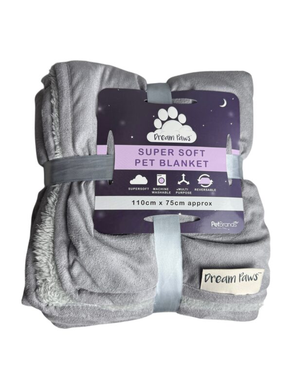Dream Paws Super Soft Reversible Pet Blanket - Flint Grey