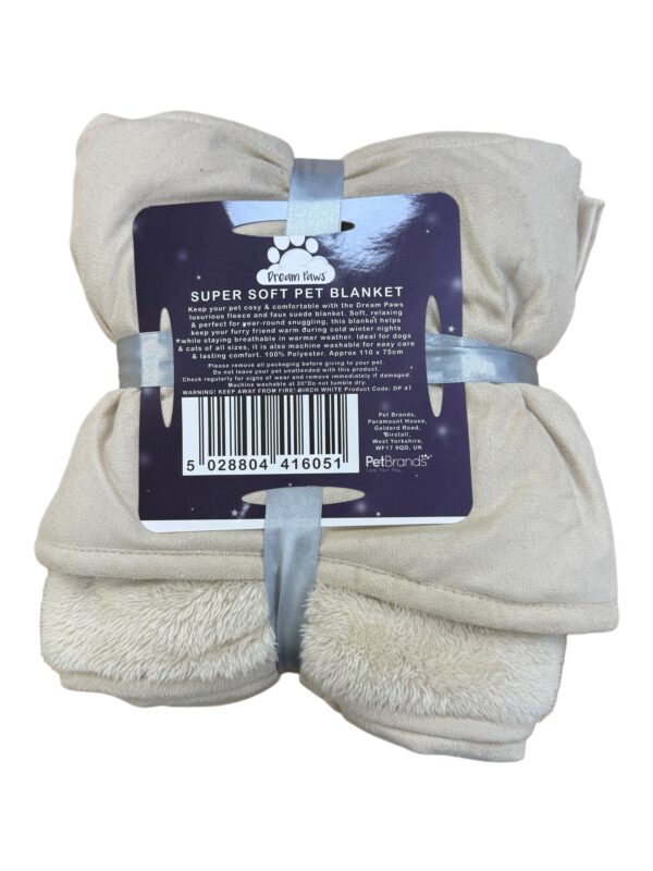 Dream Paws Super Soft Reversible Pet Blanket - Birch White - Image 2