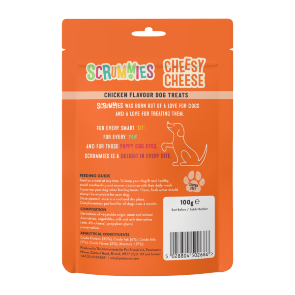 Scrummies Cheesy Cheese Dog Treat | 100g - Image 2