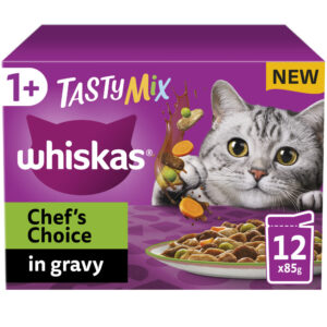 Whiskas 1+ Chef's Choice Mix Adult Wet Cat Food Pouches in Gravy
