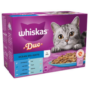Whiskas Duo Ocean Delights in Jelly 1+ Adult Wet Cat Food Pouches