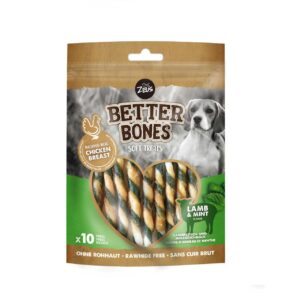 Zeus Better Bones Alternative Rawhide Sticks Dog Treats - Lamb & Mint