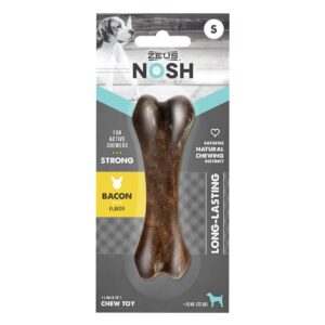 Zeus Nosh Strong Chew Bacon Bone Dog Toy