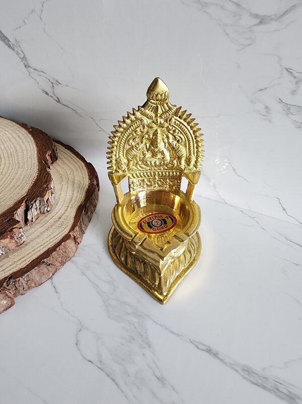 Small Brass Lakshmi Lamp - Image 3