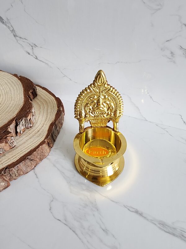Small Brass Lakshmi Lamp - Image 4