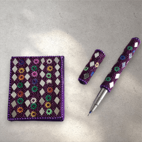 Small Mosaic Diary and Pen Set - Image 4